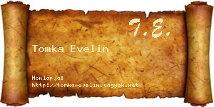 Tomka Evelin névjegykártya